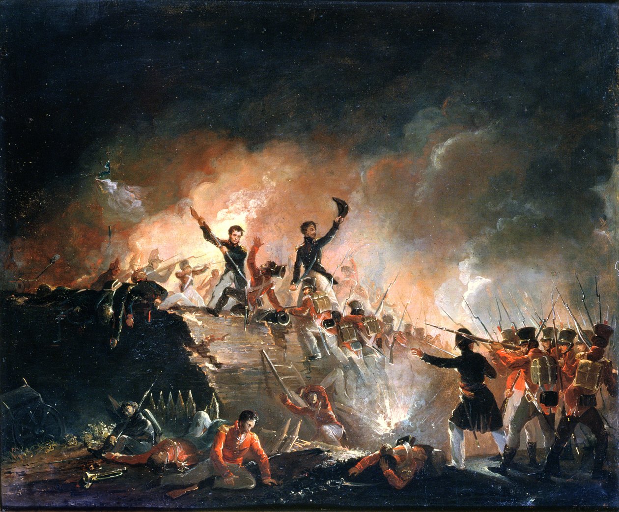 Odepchnięcie Brytyjczyków w Fort Erie, 15 sierpnia 1814, 1840 autorstwa E. C. Watmough