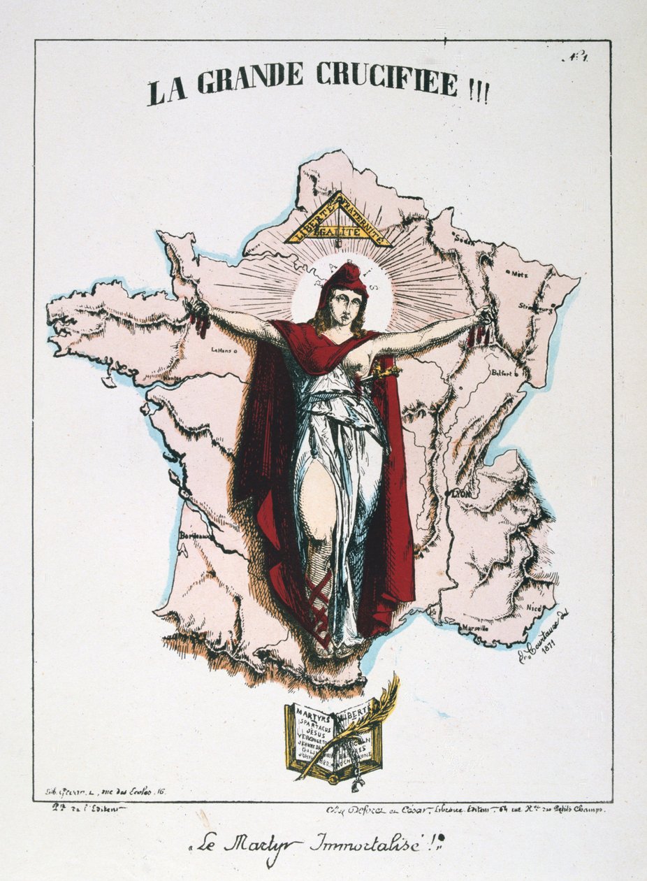 Le Martyr Immortalise!, alegoria republikańskiej Francji, 1871. autorstwa E. Courtaux