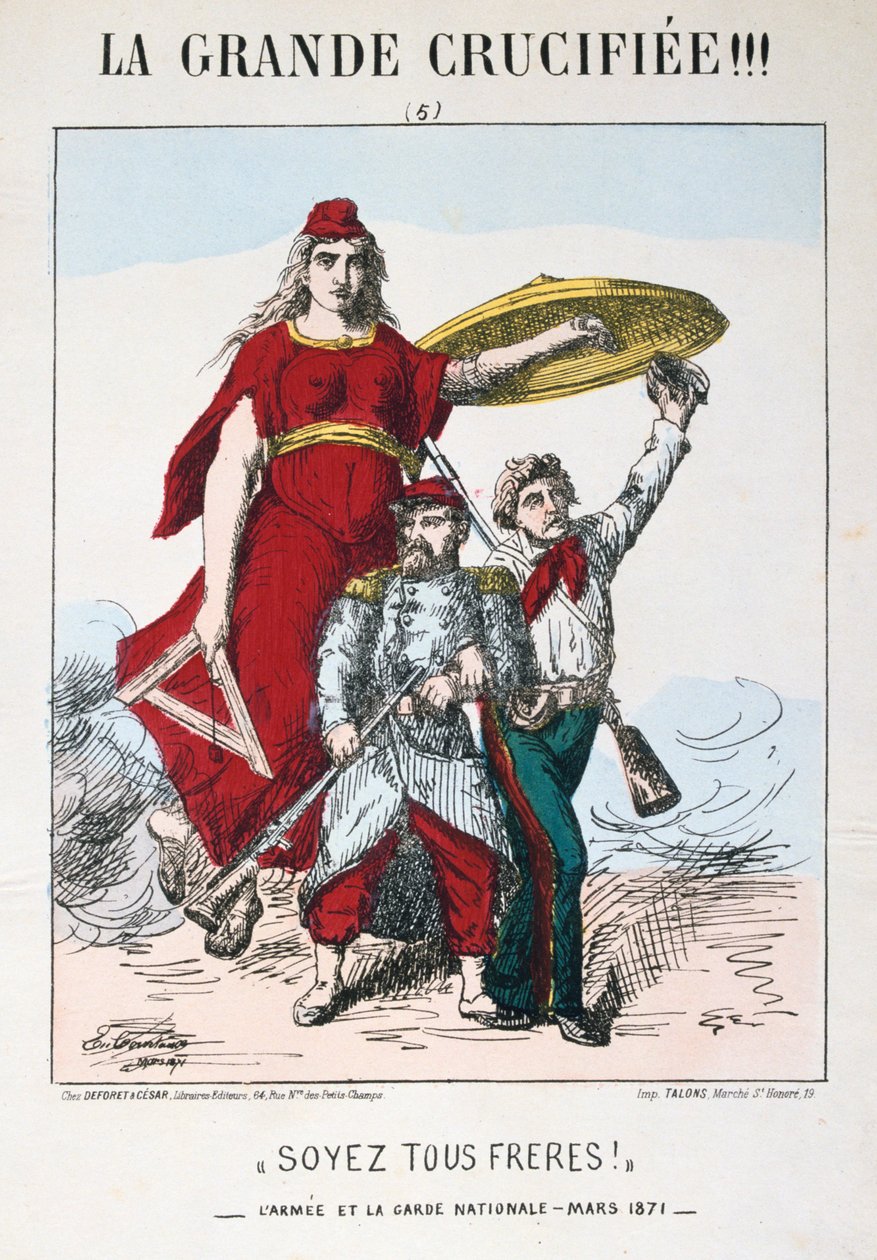 Bądźcie braćmi!, alegoria republikańskiej Francji, 1871. autorstwa E. Courtaux