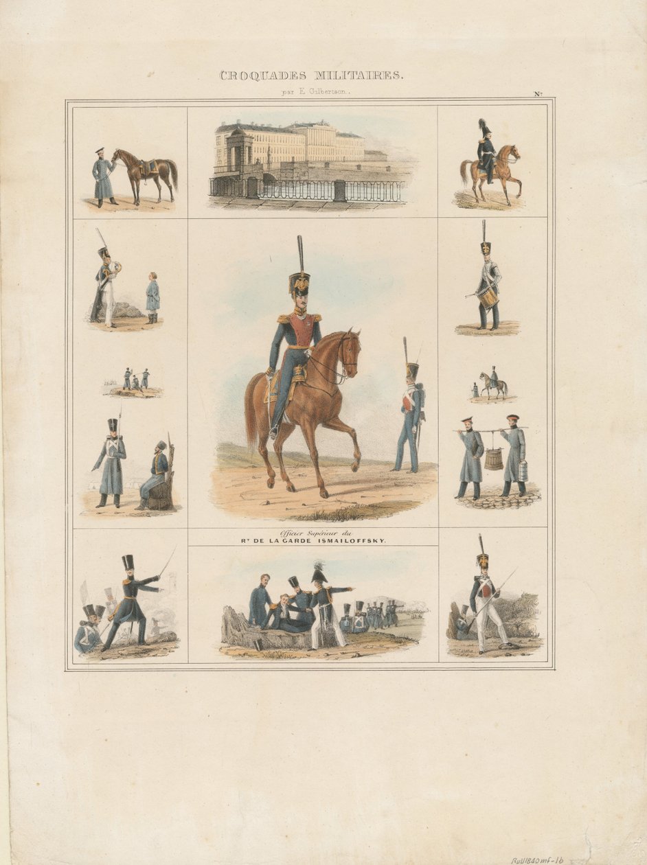 Ubierz mundury Pułku Izmajłowskiego, 1840 autorstwa E. Gilbertson