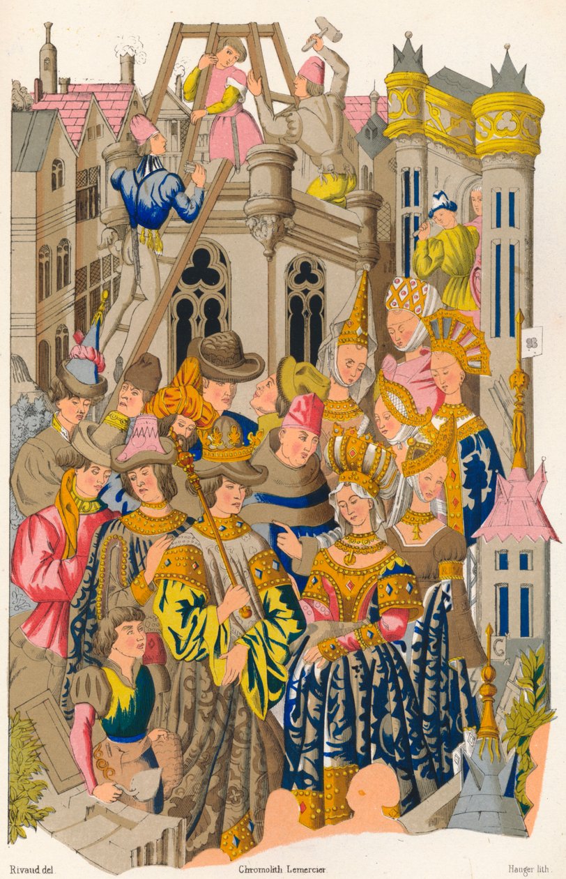 Założenie opactwa św. Genowefy, XV w., 1849 r. autorstwa E. Hauger