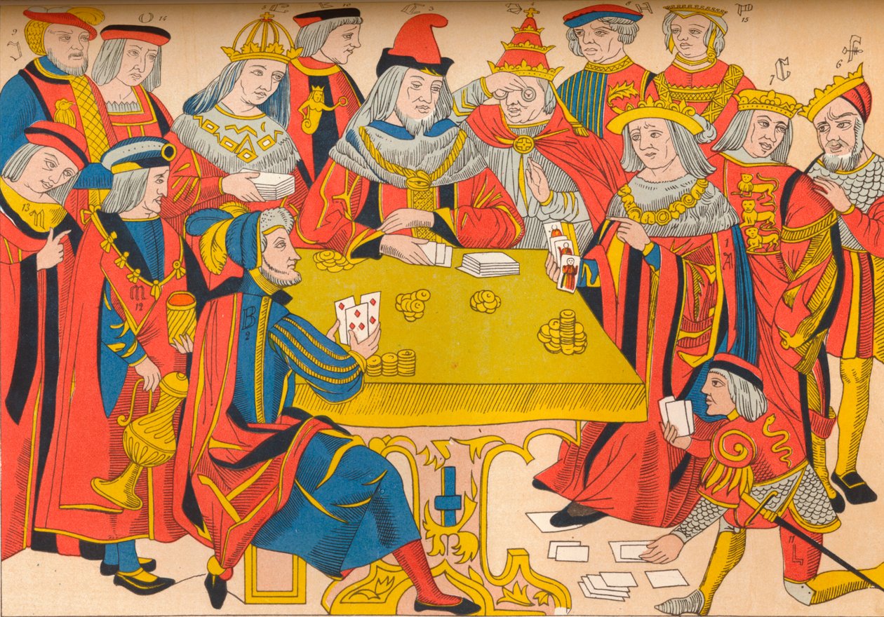 Królowie i szlachcice grający w karty, XV w., 1849 r. autorstwa E. Hauger