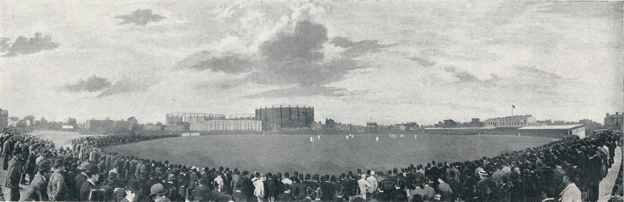 „Surrey and Australians Cricket March at Kennington Oval”, c1896 autorstwa E Hawkins and Co