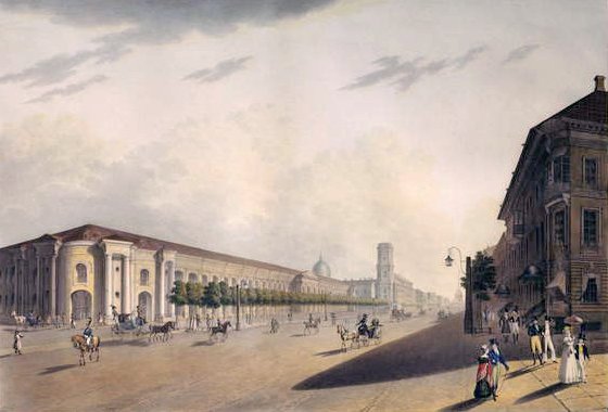 Gostiny Dvor, Petersburg, lata 20. XIX w. autorstwa E. I. Yessakov