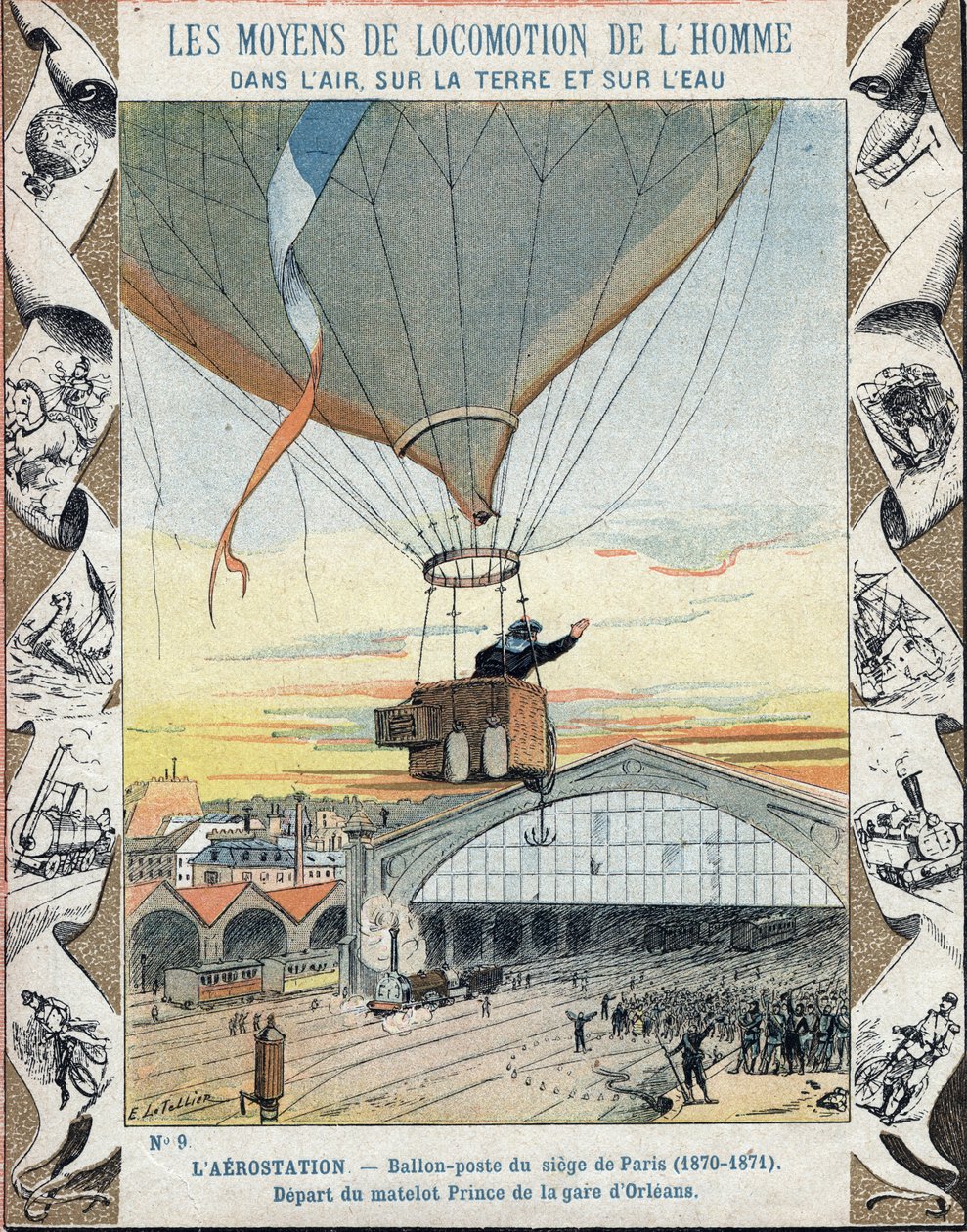 Wojna 1870 - Oblężenie Paryża: post balonowy - odejście Księcia Żeglarza z Gare d