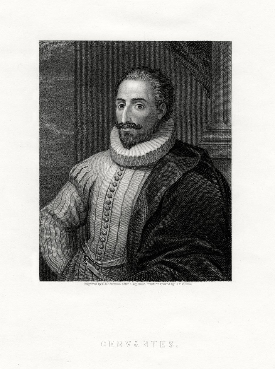 Miguel de Cervantes, hiszpański powieściopisarz, poeta i dramaturg, XIX w. autorstwa E. Mackenzie