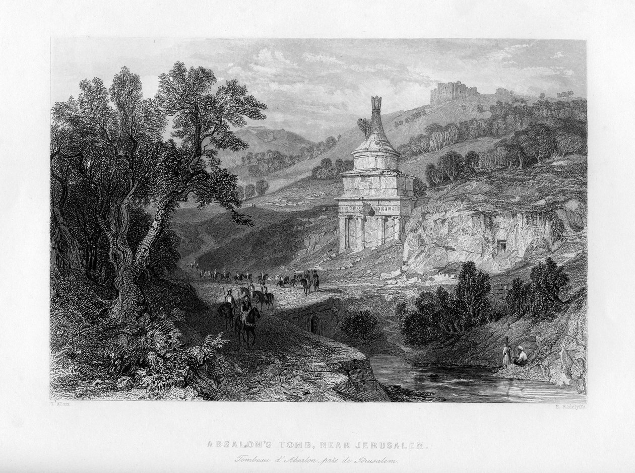 Grobowiec Absaloma, niedaleko Jerozolimy, Izrael, 1841. autorstwa E. Redclyffe