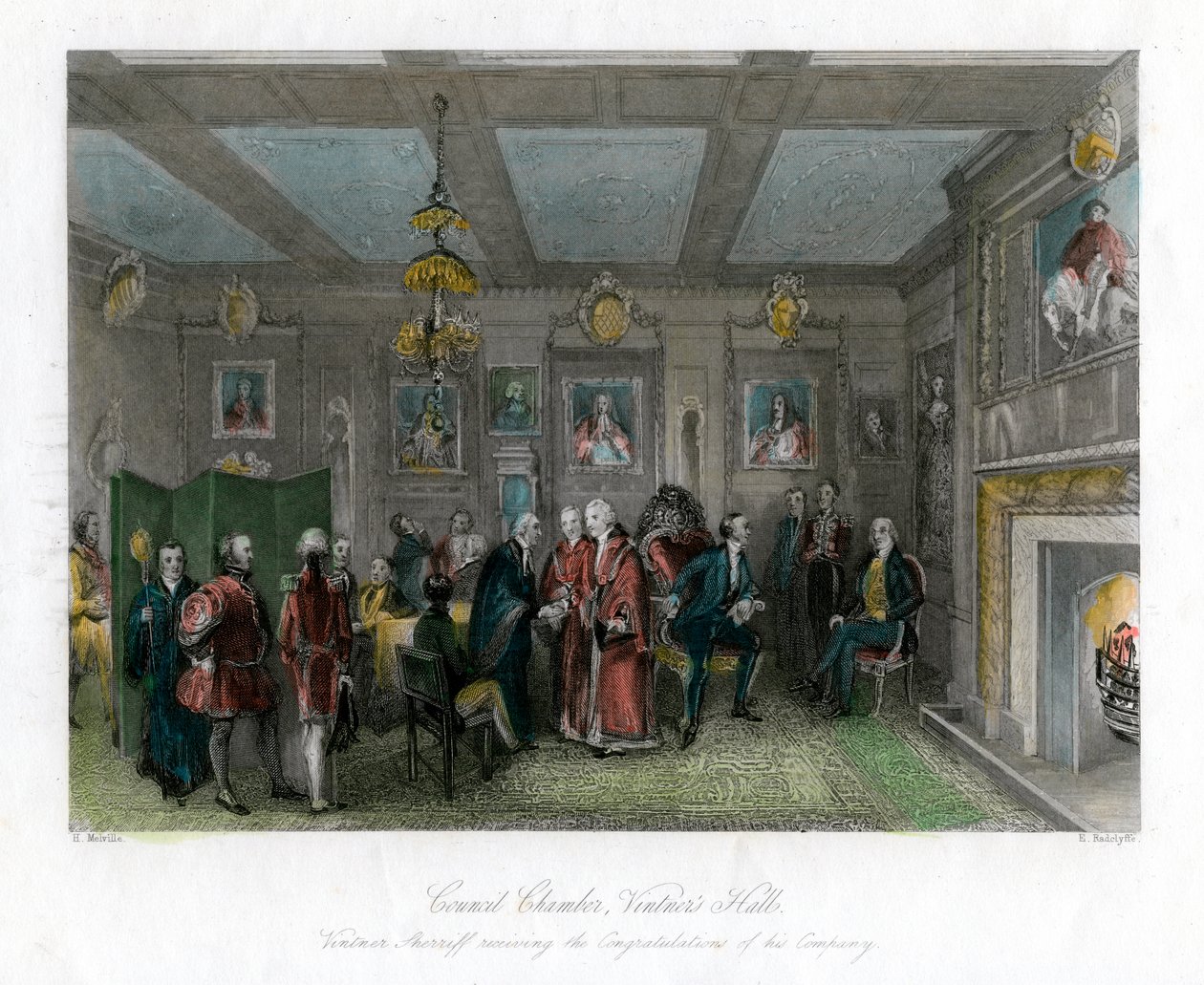 Sala Rady, Vintners Hall, City of London. autorstwa E. Redclyffe