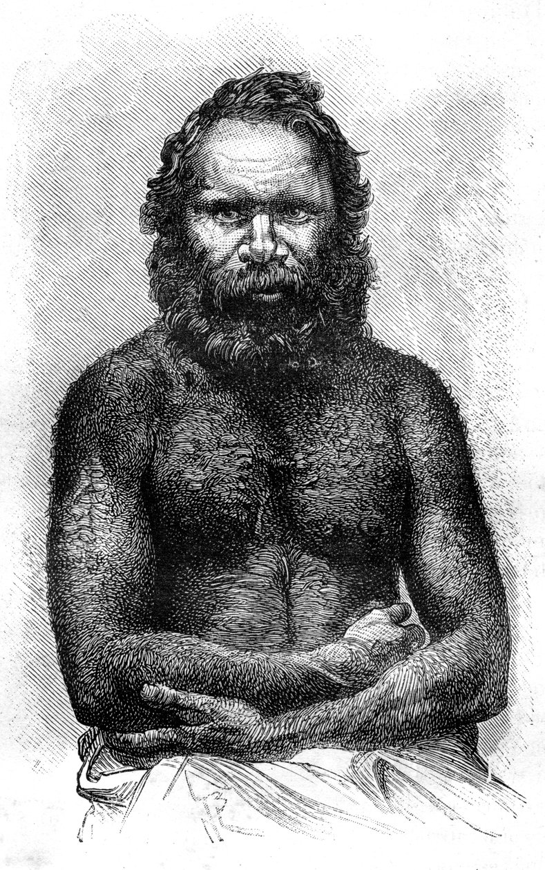 australijski aborygen, 1886 autorstwa Etienne Antoine Eugene Ronjat