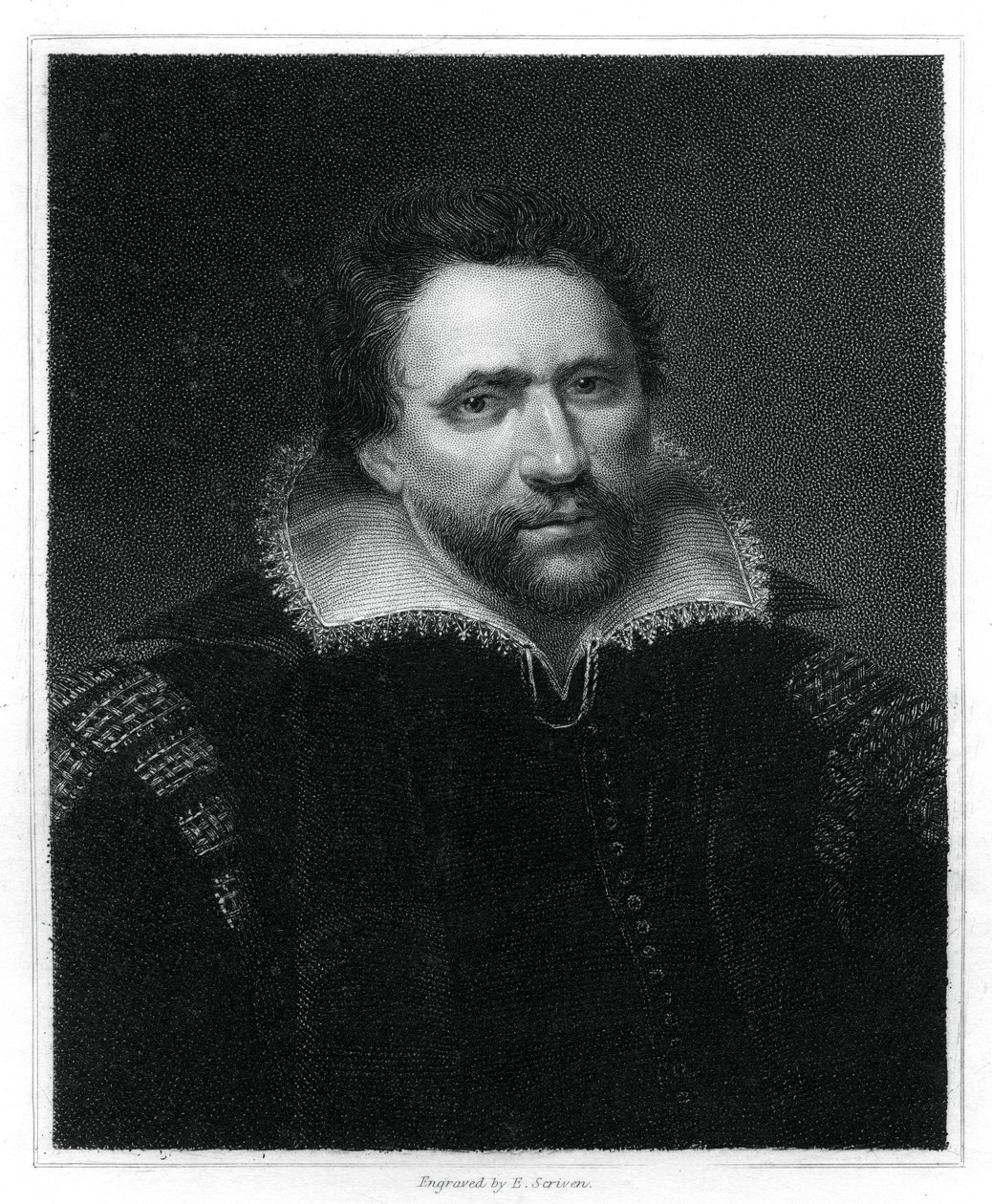 Benjamin Jonson, angielski dramaturg renesansu, poeta i aktor, 1834. autorstwa E. Scriven