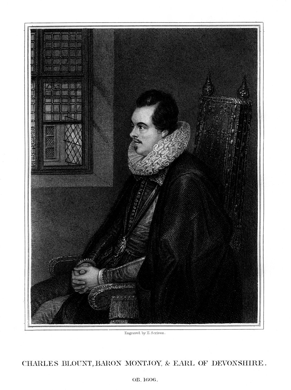 Charles Blount, 1. hrabia Devon, angielski dworzanin i żołnierz, 1827 r. autorstwa E. Scriven