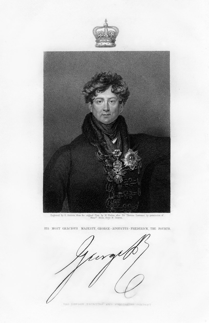 Jerzy IV, król Wielkiej Brytanii i Hanoweru, XIX wiek. autorstwa E. Scriven