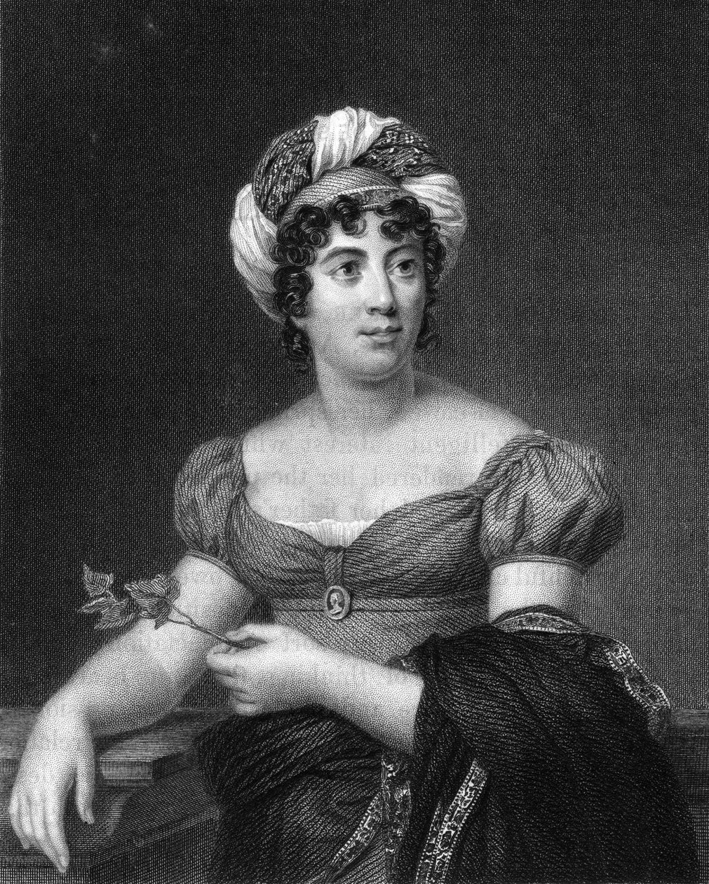 Germaine de Stael, francuska pisarka, powieściopisarka i propagandystka polityczna, 1836. autorstwa E. Scriven