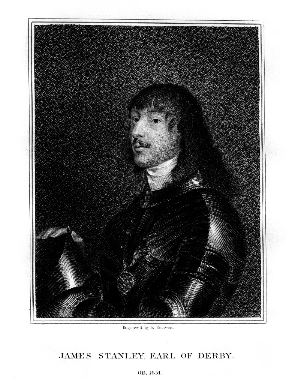 James Stanley, 7. hrabia Derby, zwolennik rojalistów, 1824. autorstwa E. Scriven