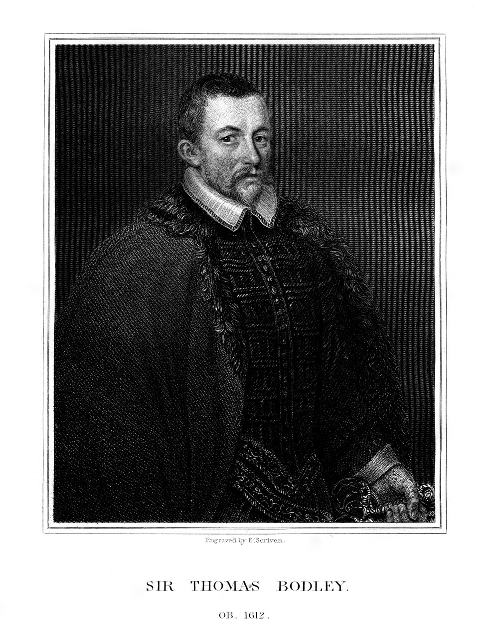Sir Thomas Bodley, angielski założyciel Biblioteki Bodleian, 1823 autorstwa E. Scriven