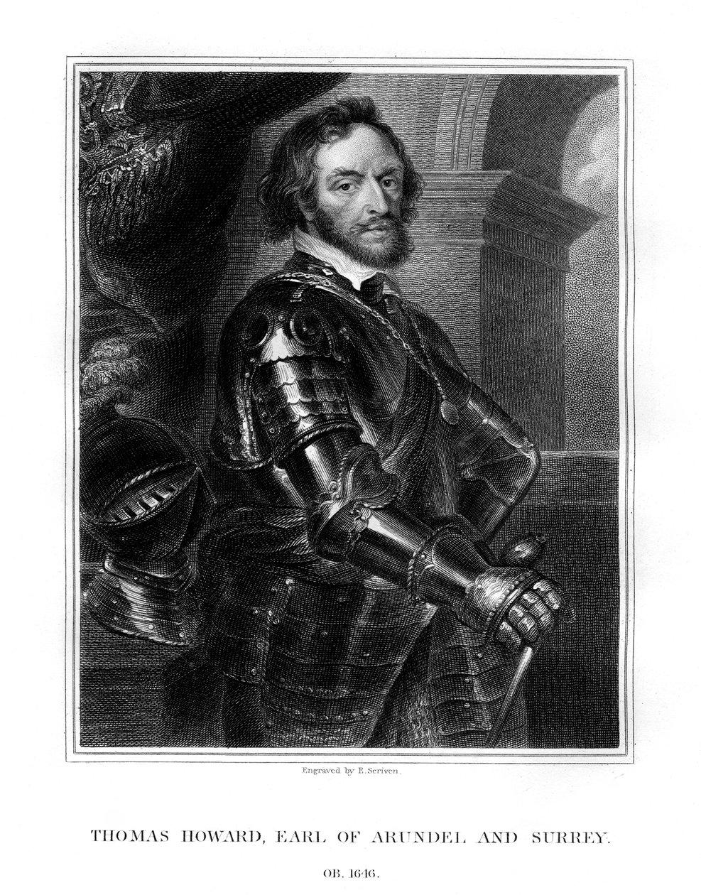 Thomas Howard, hrabia Arundel i Surrey, wybitny dworzanin angielski, 1823. autorstwa E. Scriven