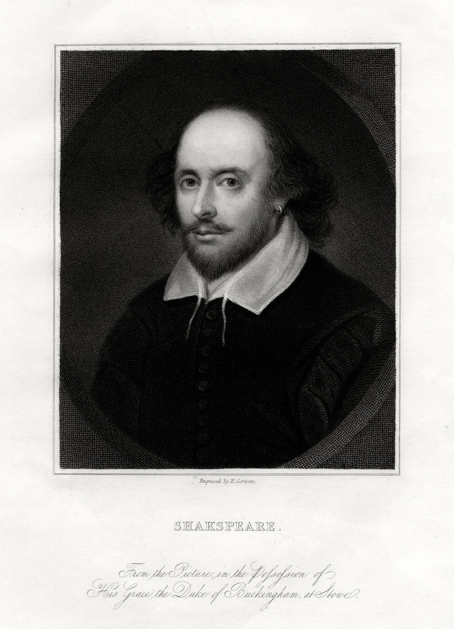 William Shakespeare, angielski dramaturg, XIX wiek. autorstwa E. Scriven