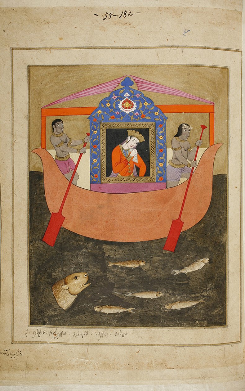 Ilustracja do poematu Rycerz w skórze Pantery Szoty Rustaveli, XVIII w. autorstwa E. Ts. Tseretliseuli