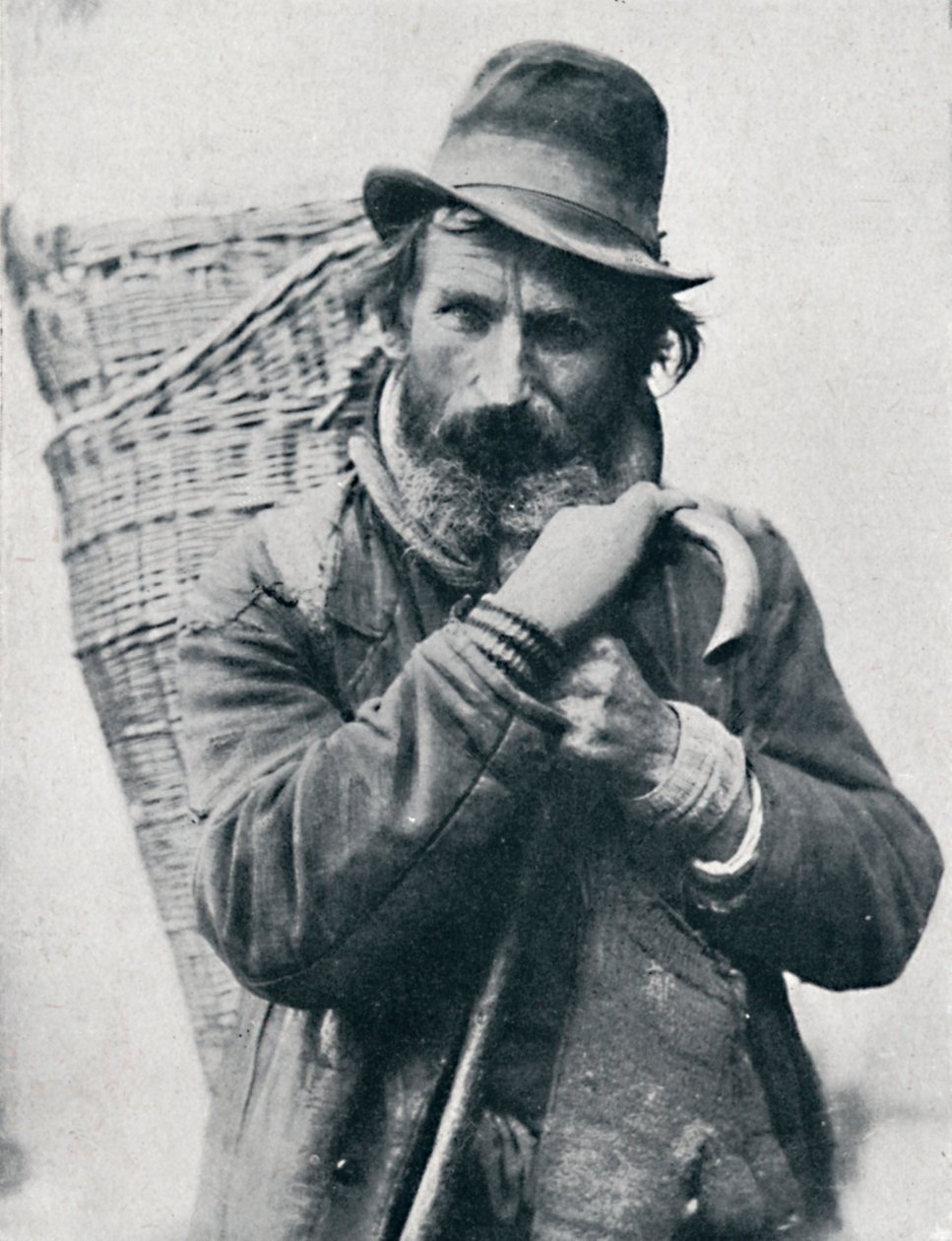 Niemiecki handlarz uliczny, dystrykt Ehningen, Wirtembergia, 1912 r. autorstwa E Uhlenhuth