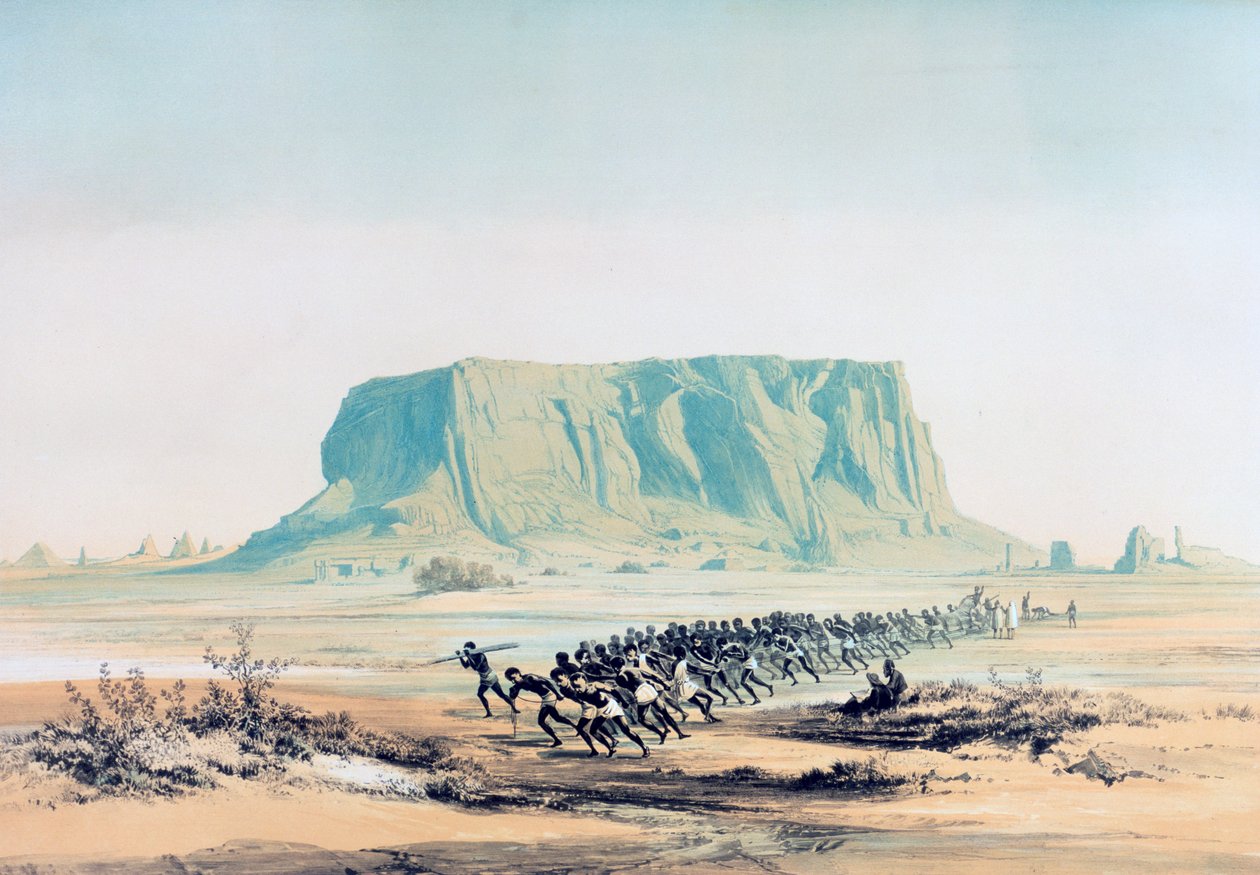 „Widok na górę Barkal”, Sudan, 1842-1845 autorstwa E Weidenbach