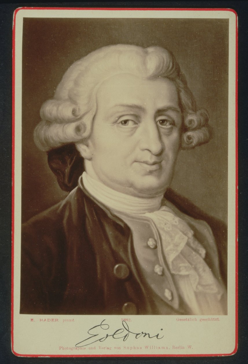 Portret Carlo Goldoni (1707-93) (druk) autorstwa E. after Hadler