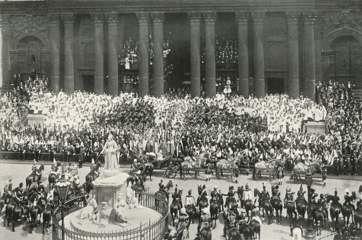 Ceremonia w St. Pauls, Londyn, 1897 autorstwa E. and S. Woodbury