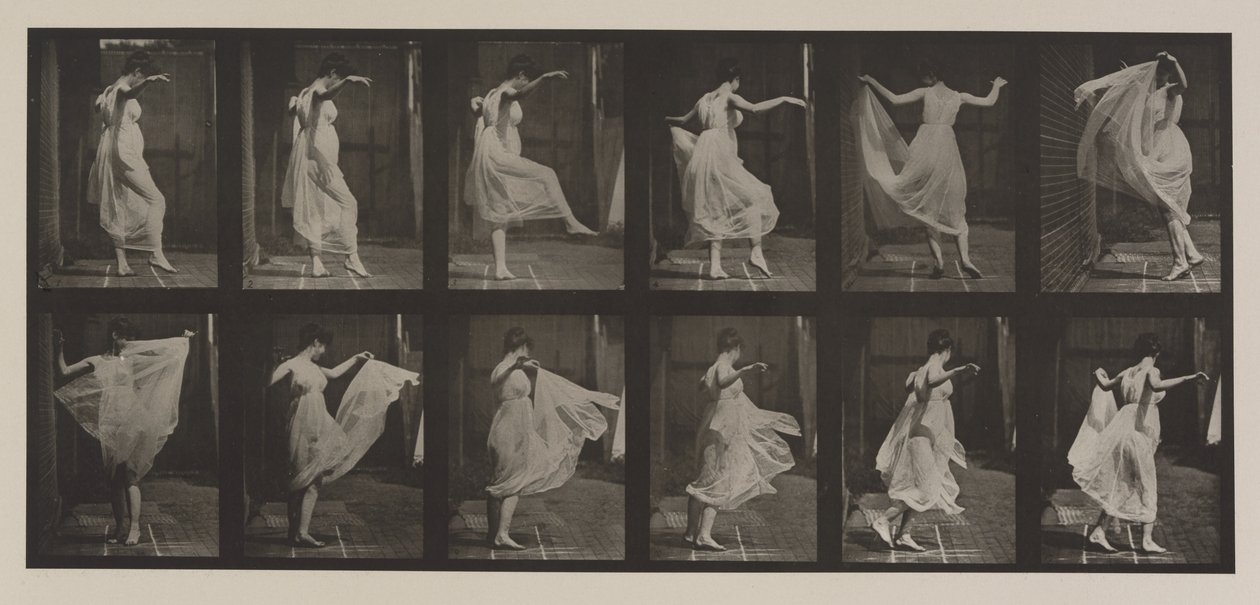 Numer wydawniczy 188. Taniec (fantazja), 1887 (kolotypia) autorstwa Eadweard Muybridge