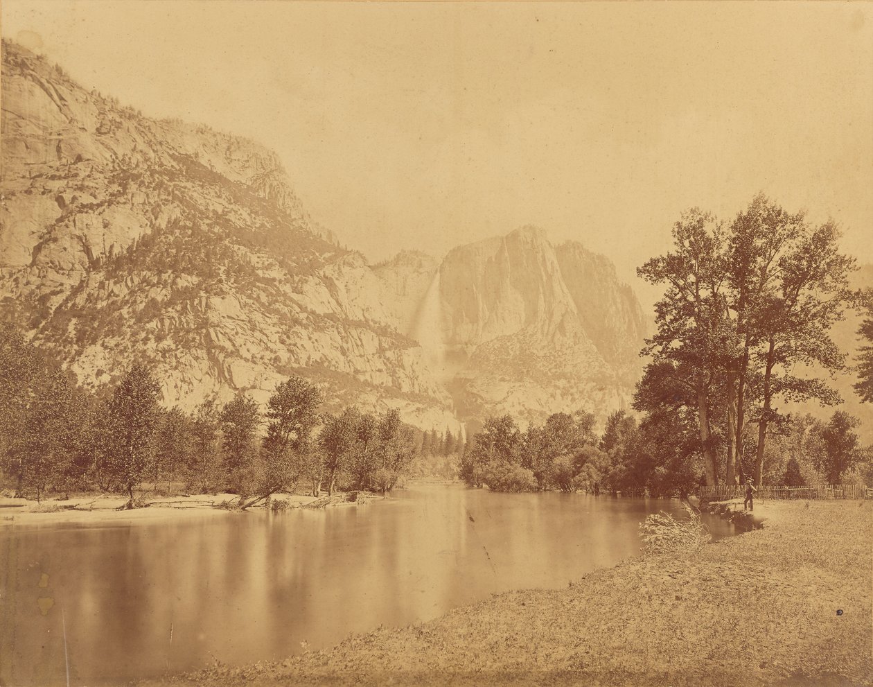 Wodospad Yosemite. (Wielki Niedźwiedź Grizzly.) Wodospad 2600 stóp. autorstwa Eadweard J. Muybridge