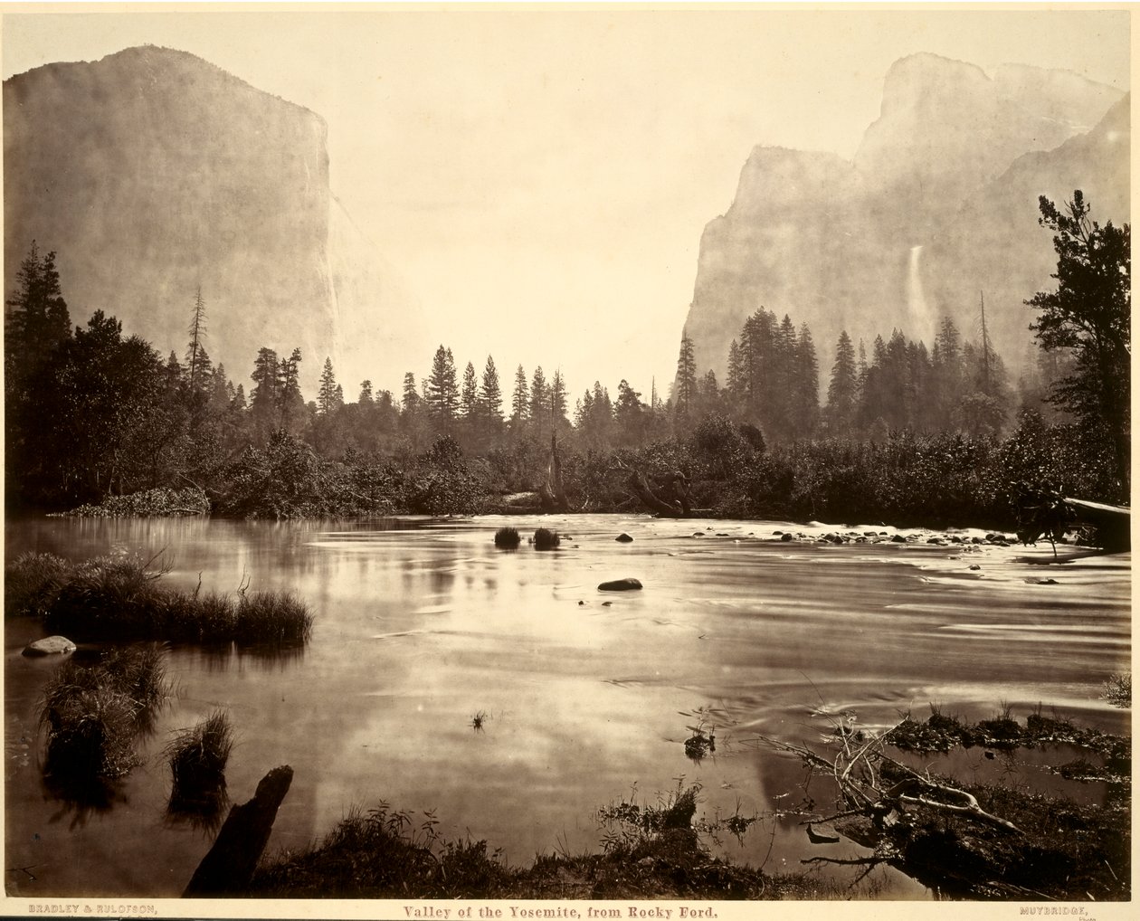 Dolina Yosemite, z Rocky Ford autorstwa Eadweard Muybridge