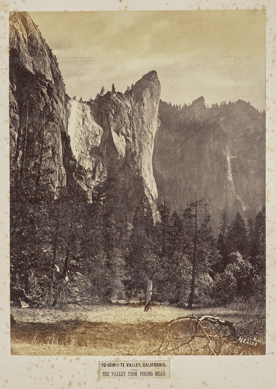 Dolina Yo-Sem-i-te, Kalifornia. Dolina z Pohono Meadows autorstwa Eadweard J. Muybridge