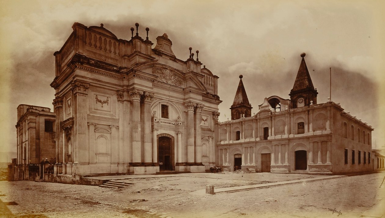 Kościół San Francisco i poczta, Gwatemala autorstwa Eadweard Muybridge