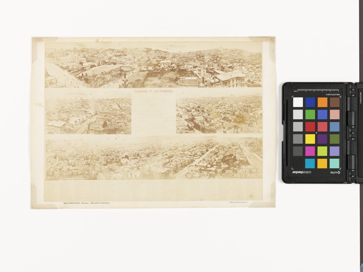 Klucz do Panoramy San Francisco, z California Street Hill autorstwa Eadweard Muybridge