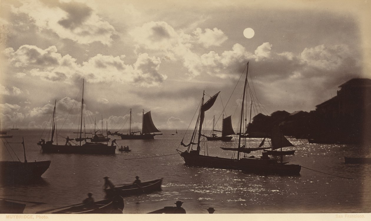 Efekt światła księżyca - Zatoka Panamska, 1877 (zdjęcie) autorstwa Eadweard Muybridge