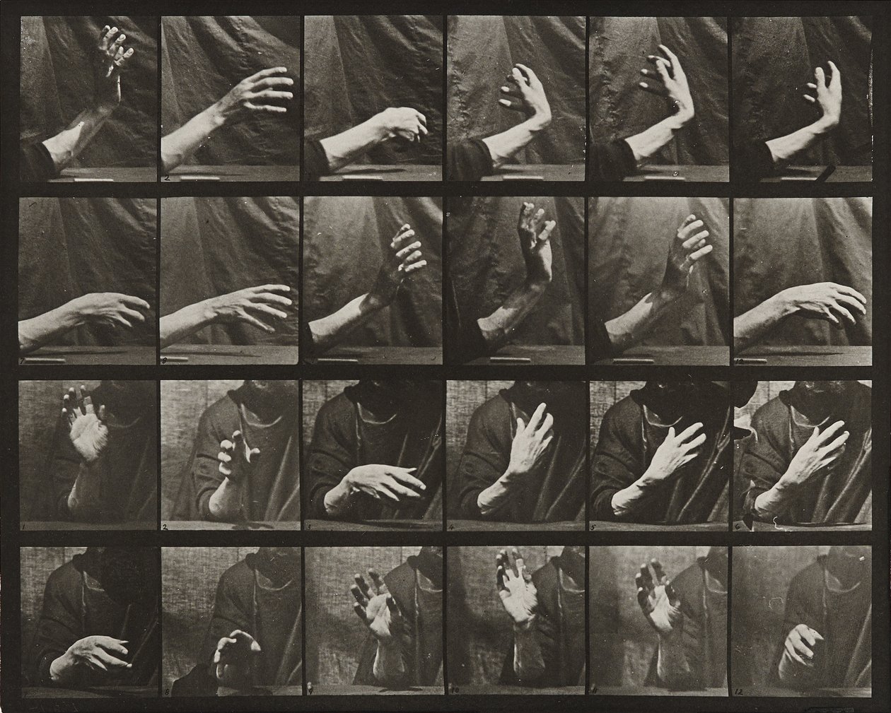 Ruch ręki; bicie czasu autorstwa Eadweard Muybridge