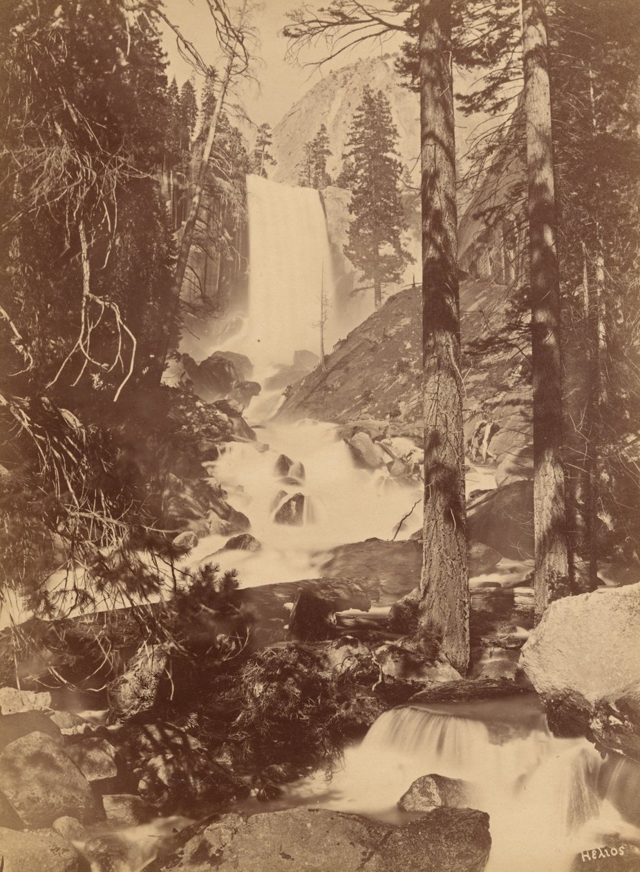 Pi-wy-ack (Cataract of Diamonds), wodospad Vernal, dolina Yosemite, Kalifornia, 1867 (zdjęcie) autorstwa Eadweard Muybridge