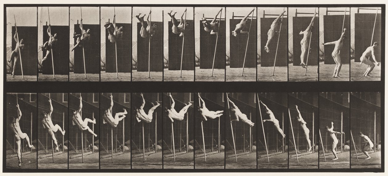 Płyta 165. Skoki; Skoku o tyczce autorstwa Eadweard Muybridge