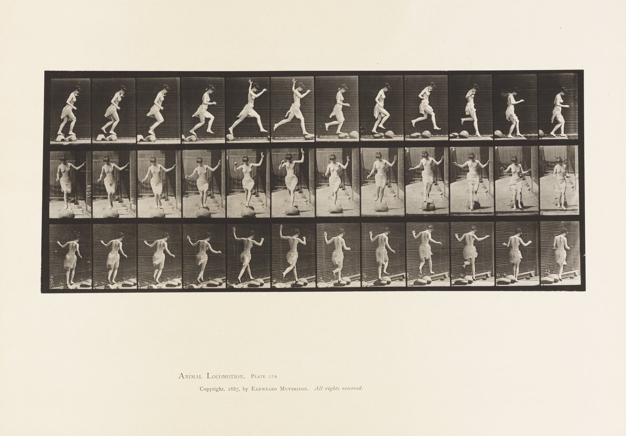 Tablica 170. Od kamienia do kamienia przez potok, 1885 autorstwa Eadweard Muybridge