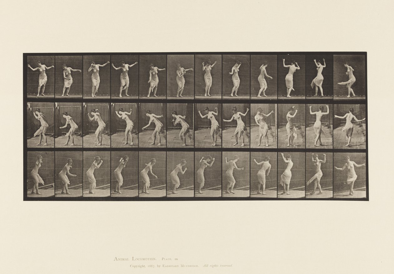 Talerz 191. Taniec (fantazyjny) autorstwa Eadweard Muybridge