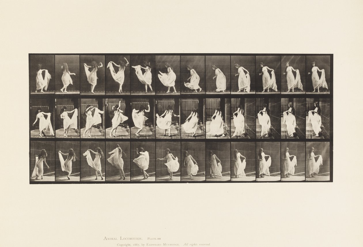 Talerz 193. Taniec (fantazyjny) autorstwa Eadweard Muybridge