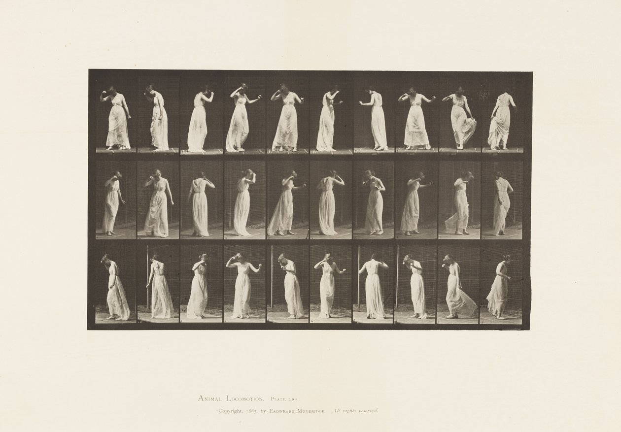 Płyta 194.Taniec, 1885 autorstwa Eadweard Muybridge