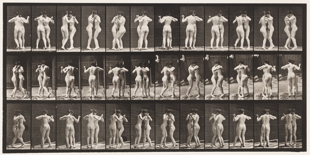 Płyta 196. Walc tańczący, dwa modele autorstwa Eadweard Muybridge