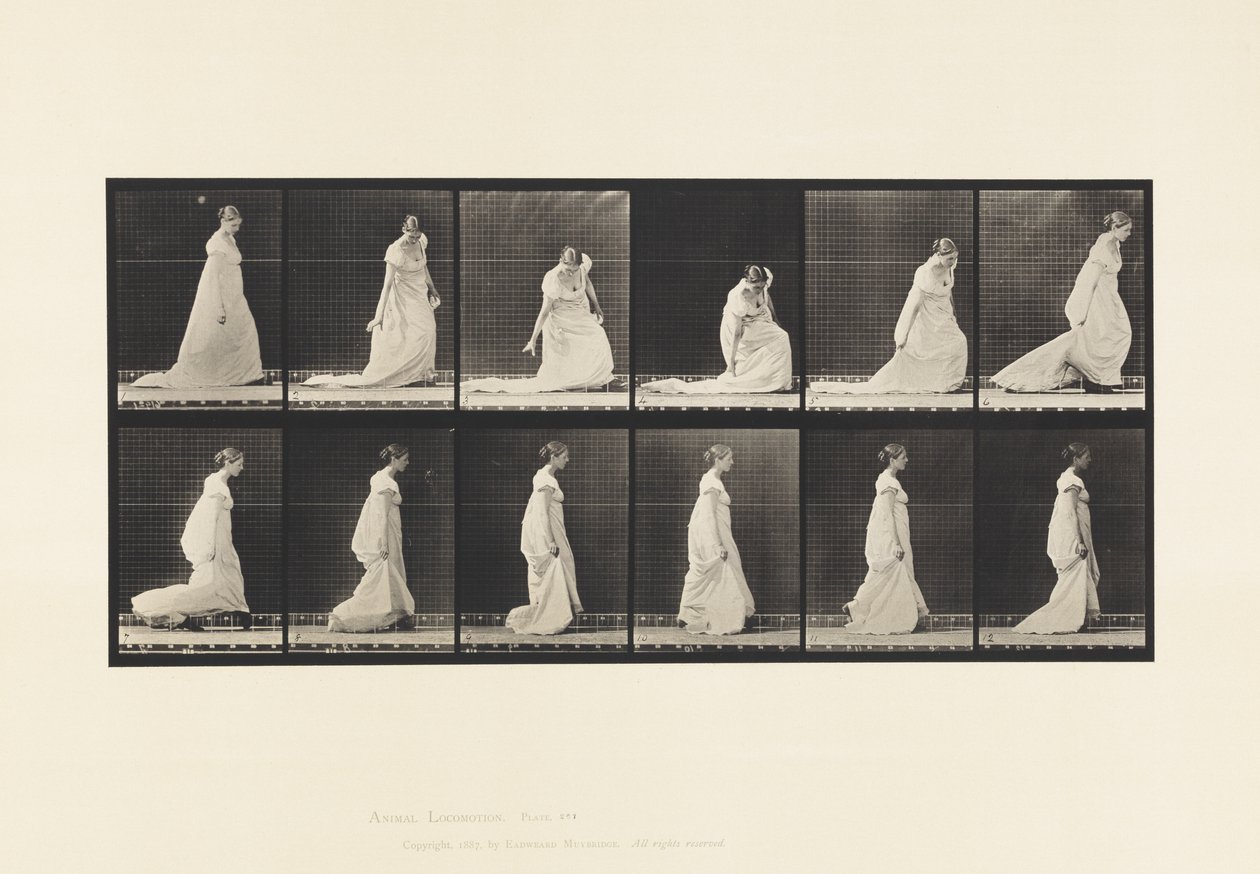 Tabliczka 207. Pociąg do schylania się i podnoszenia, 1885 autorstwa Eadweard Muybridge