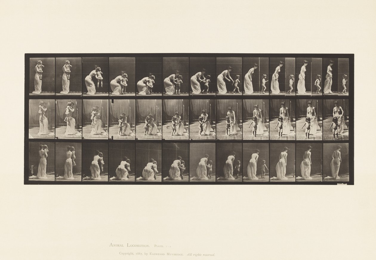 Płyta 215. Umieszczanie dziecka autorstwa Eadweard Muybridge