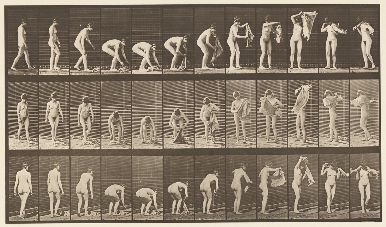 Tablica 227. Podnoszenie płótna z ziemi, 1872-1885 autorstwa Eadweard Muybridge