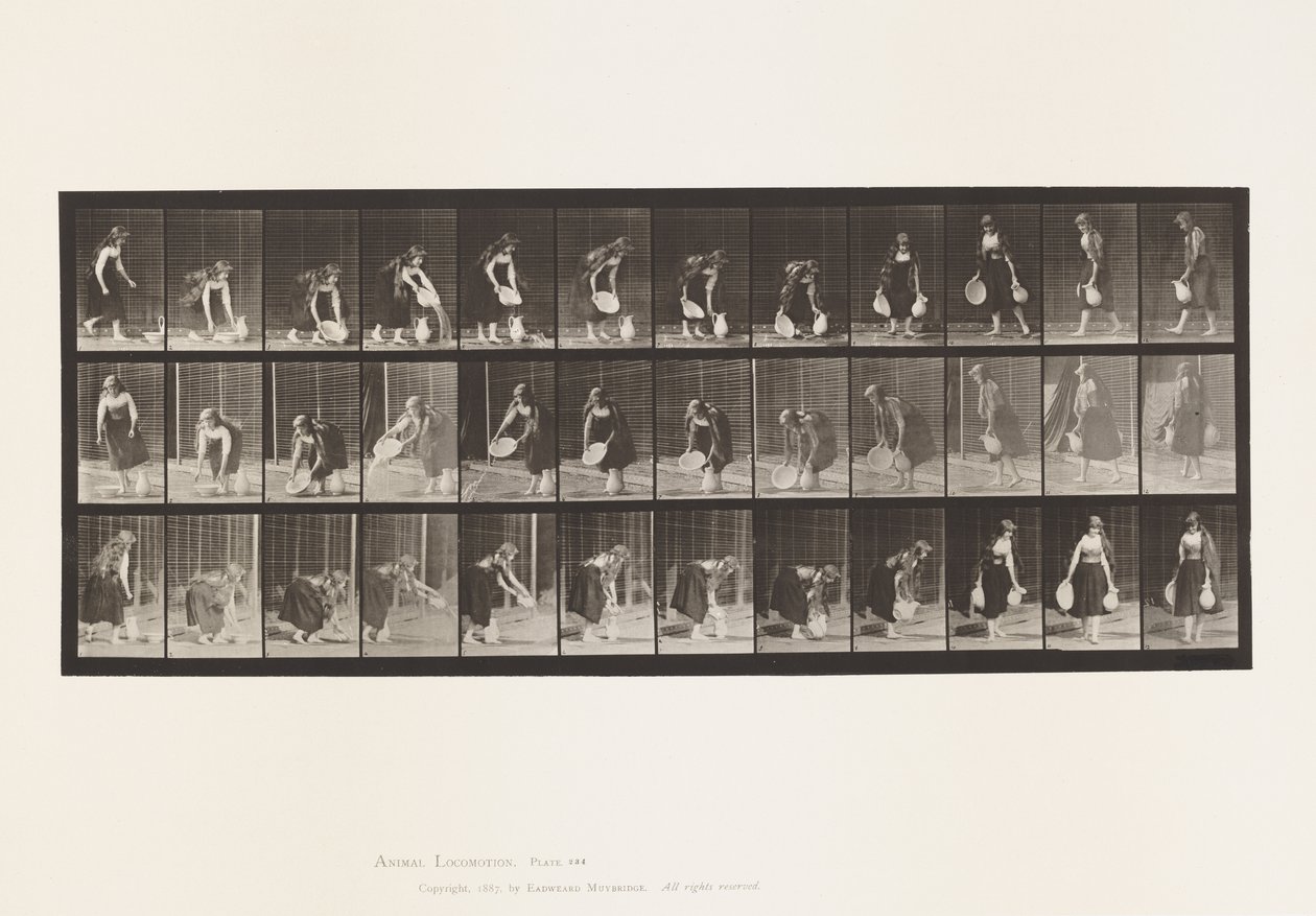 Płyta 234. Podnoszenie i opróżnianie basenu z wodą i obracanie autorstwa Eadweard Muybridge