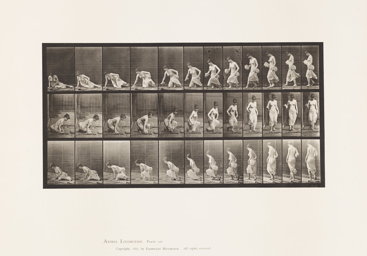 Płyta 248. Siadanie na ziemi autorstwa Eadweard Muybridge