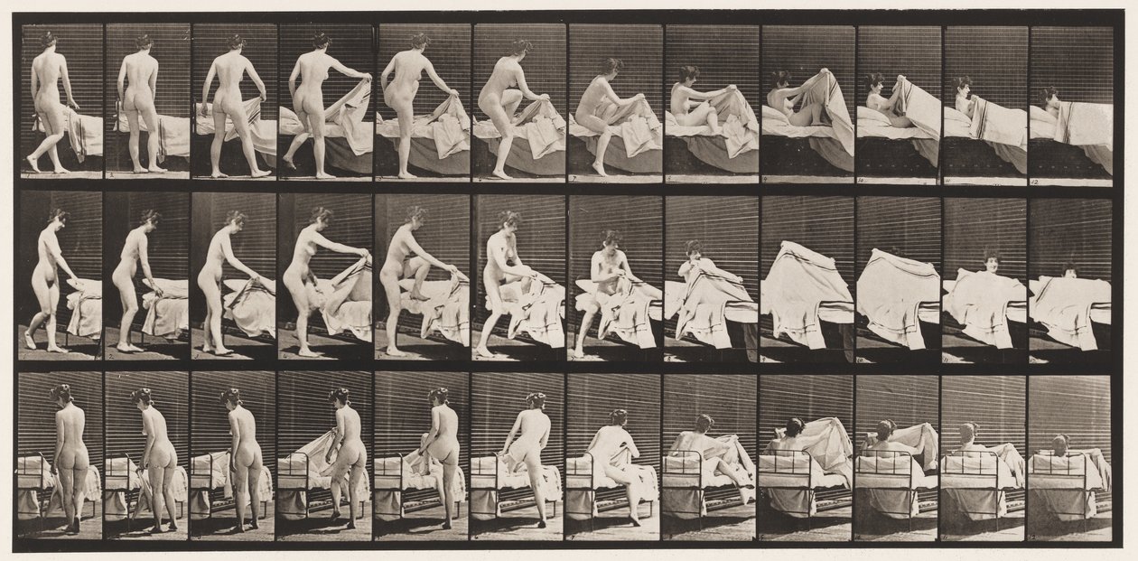 Płyta 263. Wchodzenie do łóżka autorstwa Eadweard Muybridge