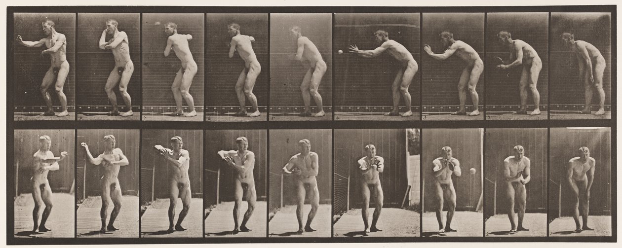 Płyta 281. Baseball; Łapanie i rzucanie autorstwa Eadweard Muybridge