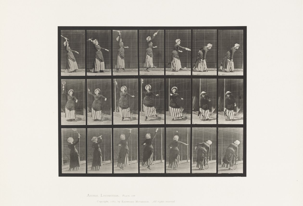 Płyta 298.Tenis na trawniku autorstwa Eadweard Muybridge