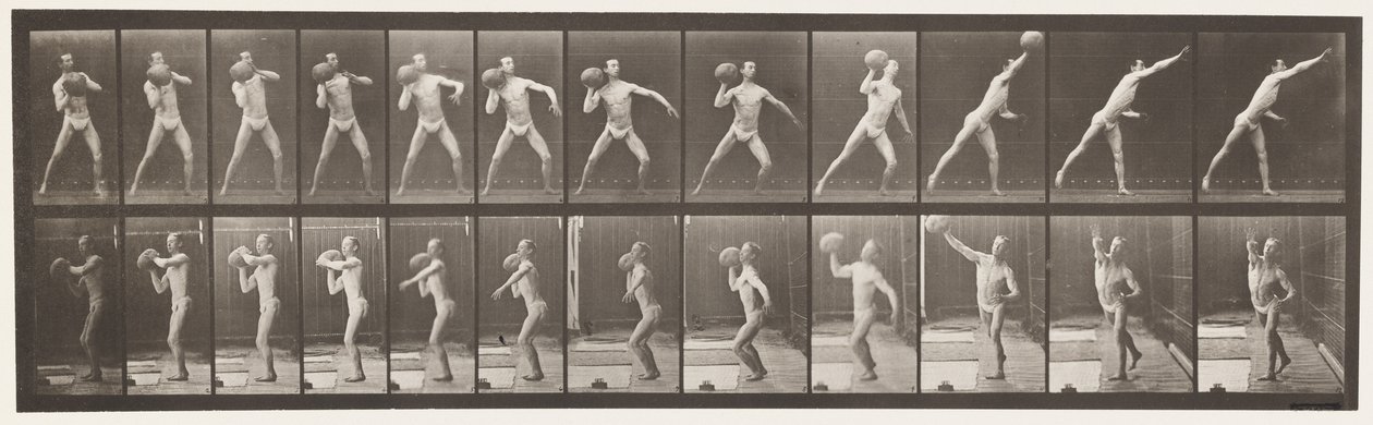 Płyta 319. Podnoszenie 75 lb Rock autorstwa Eadweard Muybridge